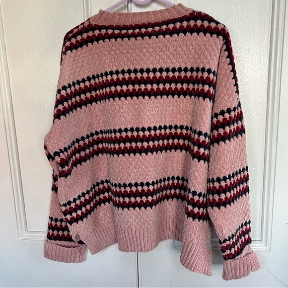 NWT Forever 21 Multi-color Pullover Oversized Striped Chenille Sweater SIZE S - Picture 3 of 7